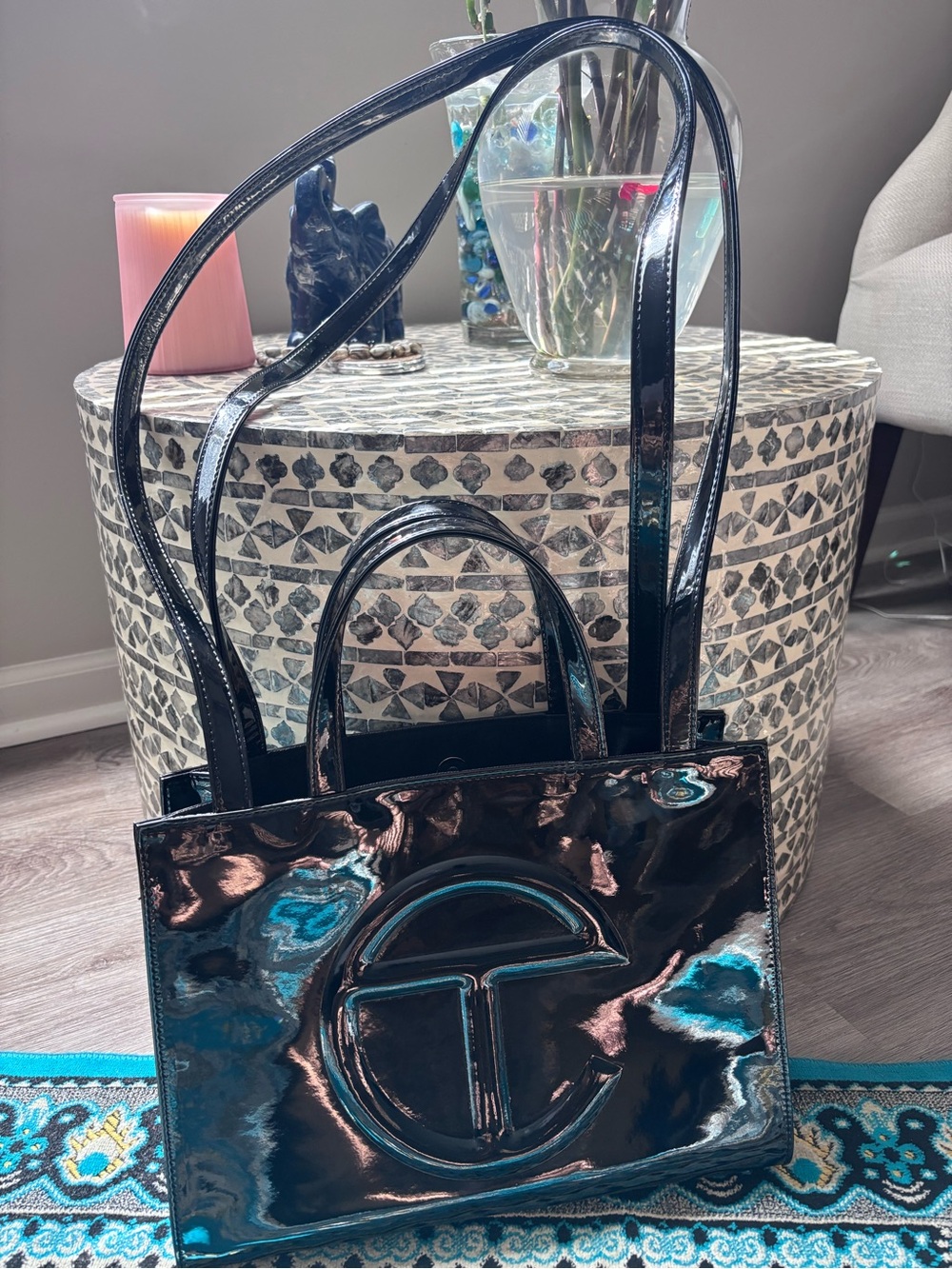 Black Patent Leather Crossbody Bag